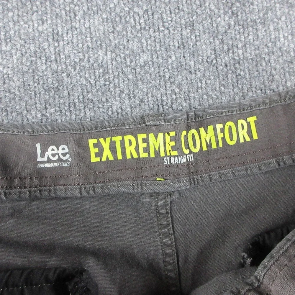 Lee Extreme Motion Cargo Pants Mens 38x29 Gray Stretch Straight Workwear Casual
